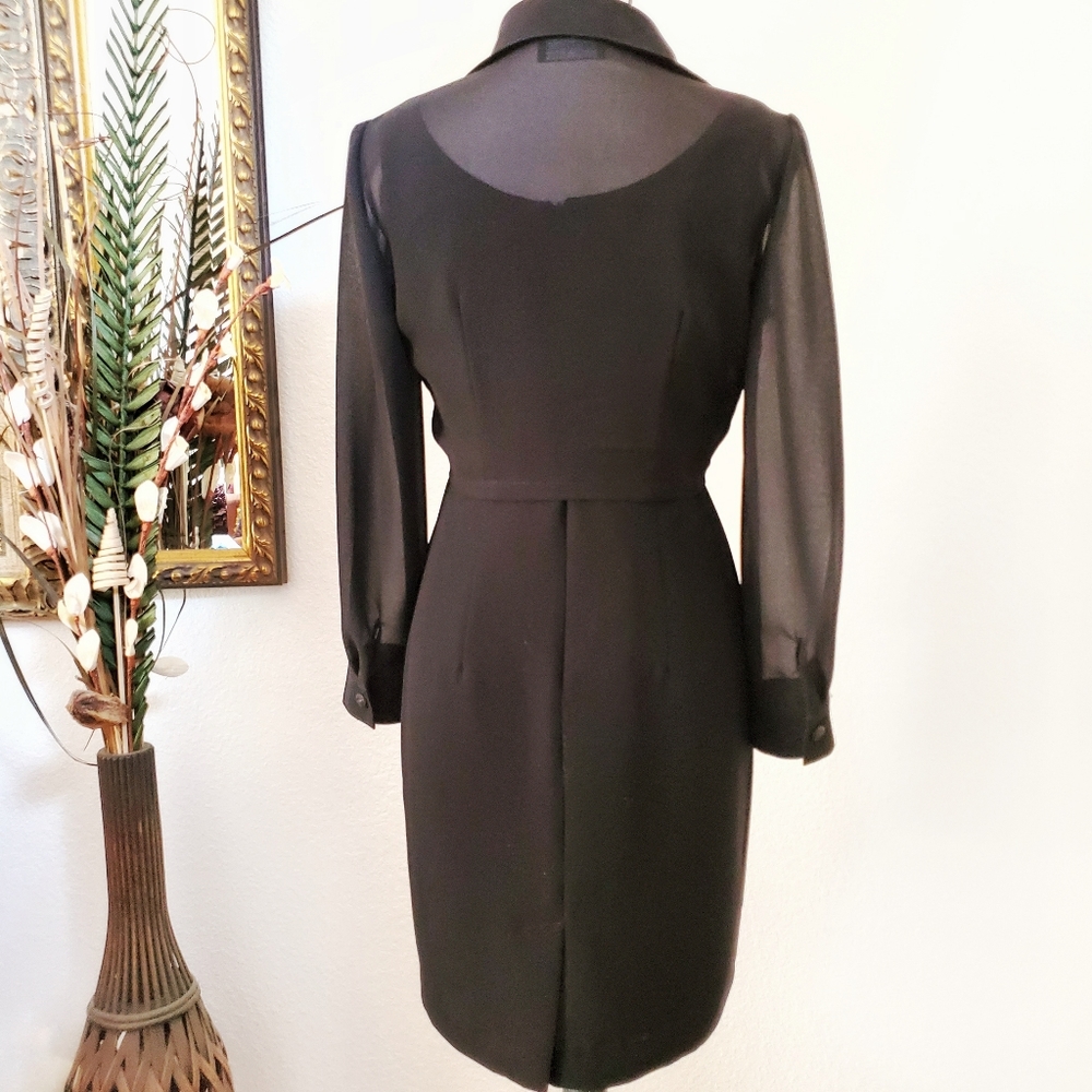 2x VINTAGE Black Dress & Sheer Front Tie Topper - Picture 5 of 11